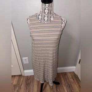 J.Jill brown tan cream sleeveless wear ever collection dress